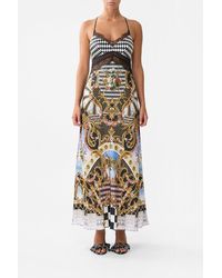 CAMILLA - Lace Splice Bias Long Dress Monarchy Mania - Lyst