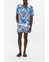 CAMILLA - Short Sleeve Camp Collared Shirt A Ceramic Garden - Lyst