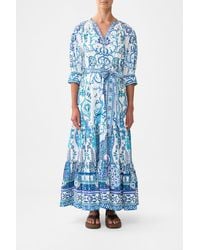 CAMILLA - Tiered Shirt Dress With Short Sleeve Isnik Lullaby - Lyst