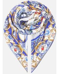 CAMILLA - Large Crystalled Silk Square Scarf The Pottery Parlour - Lyst