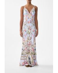 CAMILLA - V Spliced Lace Slip Dress Tiled - Lyst
