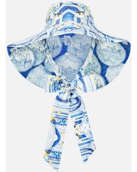 CAMILLA - Wide Brim Bucket Hat With Tie De Nada Granada - Lyst