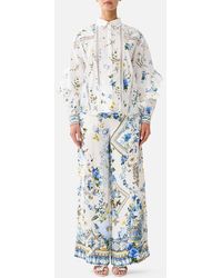 CAMILLA - Button Shirt With Frill Detail Dandelion Skies - Lyst