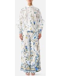 CAMILLA - Button Shirt With Frill Detail Dandelion Skies - Lyst