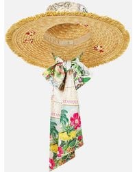 CAMILLA - Large Raffia Sun Hat La Belle Botanique - Lyst