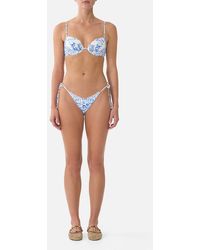 CAMILLA - Dip Waist Cheeky Bikini Bottom With Tie Sides Ceramic Panoramic - Lyst