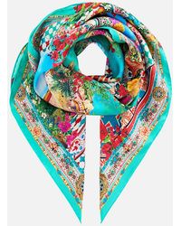 CAMILLA - Printed Silk Twill Square Scarf Meet Me - Lyst