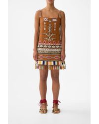 CAMILLA - Square Neck Shift Dress Fabric Of Time - Lyst