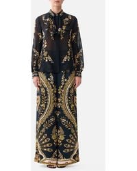 CAMILLA - Collared Shirt With Frill Neck Detail Taurus Rising - Lyst
