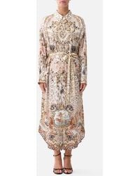 CAMILLA - Shirt Dress With Back Button Detail Aranjuez Animalia - Lyst
