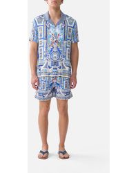 CAMILLA - Short Sleeve Camp Collared Shirt Ottoman Opulence - Lyst