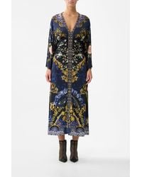 CAMILLA - Wide Sleeve Gathered Midi Dress Notes From The Room - Lyst