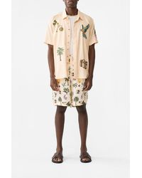 CAMILLA - Fixed Waist Mid Length Walk Short Welcome To The Lotus - Lyst