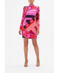 CAMILLA - Long Sleeve Fitted Mini Dress Ciao Palazzo - Lyst