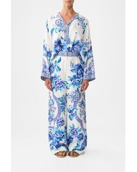 CAMILLA - Wide Leg Waisted Pant A Ceramic Garden - Lyst