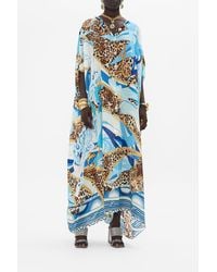 CAMILLA - Button Through Batwing Kaftan Sky Cheetah - Lyst