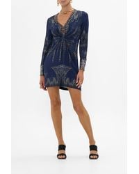 CAMILLA - Short V Neck Twist Front Jersey Dress The Egypt Effect - Lyst