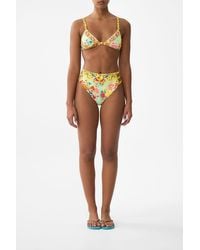 CAMILLA - Soft Underwire Bikini Top With Button Straps Aromatic Tiger Flower - Lyst