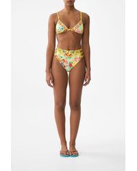CAMILLA - Soft Underwire Bikini Top With Button Straps Aromatic Tiger Flower - Lyst