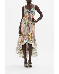 Camilla eBoutique - Tie Front High Low Dress Flowers Of Neptune - Lyst