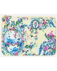 CAMILLA - Small Canvas Clutch Chinoiserie Child - Lyst