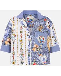 CAMILLA - Cropped Camp Collar Blouse The Pottery Parlour - Lyst