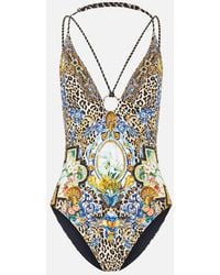 CAMILLA - Multi Strap Halter Tri One Piece With Trim Sevillian Style - Lyst