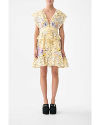 CAMILLA - Waisted Short Dress With Ruffle Details Darling Buds - Lyst