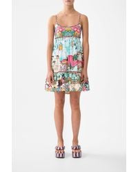 CAMILLA - Short Dress With Jersey Bodice Miniature Moments - Lyst