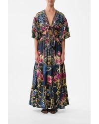 CAMILLA - Tie Front Puff Sleeve Top Ornate On A Plate - Lyst