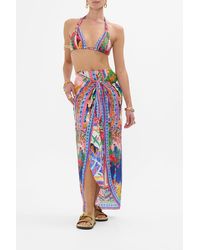 CAMILLA - Layered Long Sarong With Front Tie Roeqiyas Realm - Lyst