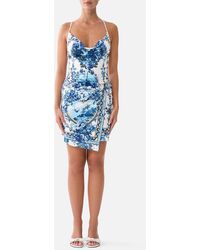 CAMILLA - Drape Jersey Mini Dress The Porcelain Parlour - Lyst