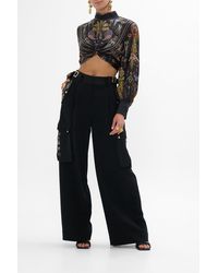 CAMILLA - Long Sleeve High Neck Top With Front Knot Cartouche Kingdom - Lyst