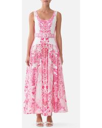 CAMILLA - Jersey Tank Dress With Contrast Skirt Livin La Vida Rosa - Lyst