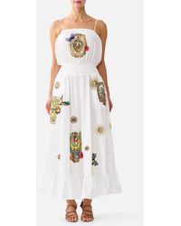 CAMILLA - Shirred Waist Long Dress Verses - Lyst