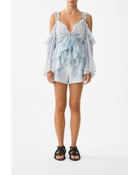 CAMILLA - Cold Shoulder Ruffle Top The Hum Of The Alhambra - Lyst