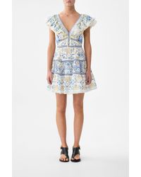 CAMILLA - Tiered Short Dress With Neck Frill My Homespun Heart - Lyst
