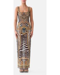 CAMILLA - Square Neck Beach Maxi Dress W Low Back Zig Zag Zoo - Lyst