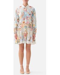 CAMILLA - Long Sleeve Tiered Short Dress A Taste For Lace - Lyst