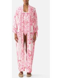 CAMILLA - Kimono Layer With Collar Livin La Vida Rosa - Lyst