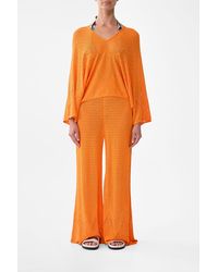 CAMILLA - Relaxed V Neck Knit Top Basked - Lyst