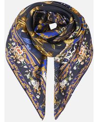 CAMILLA - Large Crystalled Silk Square Scarf Notes From The Room - Lyst