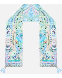 CAMILLA - Long Silk Crinkle Chiffon Scarf Midsummer Mosaics - Lyst