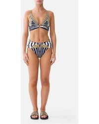 CAMILLA - High Waist Bikini Bottom W Pleat Waist Trim Zig Zag Zoo - Lyst