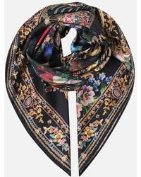 CAMILLA - Printed Silk Twill Square Scarf Night Garden - Lyst