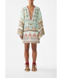 CAMILLA - Deep V-Neck Hardware Short Kaftan Legend Has It - Lyst