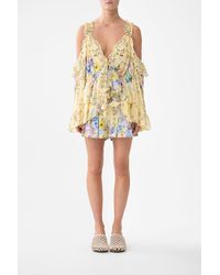 CAMILLA - Cold Shoulder Ruffle Top Darling Buds - Lyst