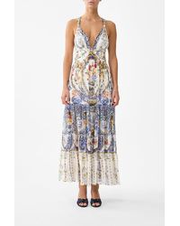 CAMILLA - Bead Strap Gathered Panel Dress The Pottery Parlour - Lyst