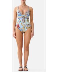 CAMILLA - High Tri One Piece W Eyelet Tie Front Trim Verses - Lyst