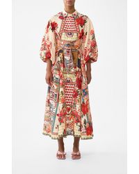 CAMILLA - Waist Tie Shirt Dress With Bubble Sleeve High Class Hookah - Lyst